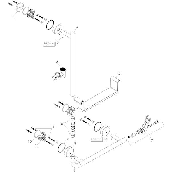 Suihkutanko Hansgrohe 26403400 Yhdist,Tukitanko 1100 [6559775] |