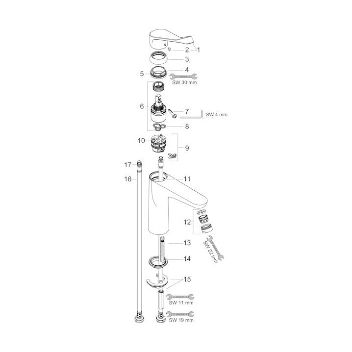 Pesuallashana Hansgrohe 31915000 Focus Care 100 [6150425]