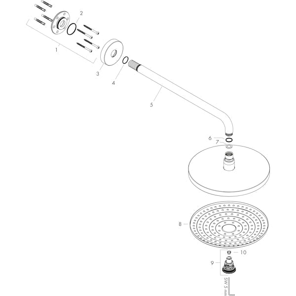 Piiloasennushana Hansgrohe 26466400 Select 240 S Seinä [6559479]