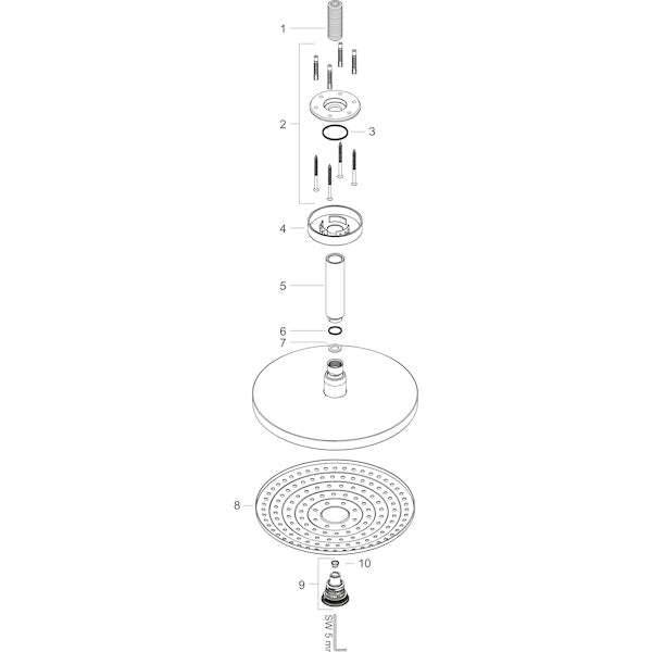 Piiloasennushana Hansgrohe 26467000 Select 240 S Katto [6559480]