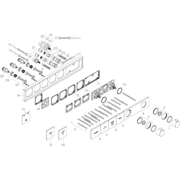 Pintaosa Hansgrohe 15381670 Suihkuhana 3-T Musta [6352010]