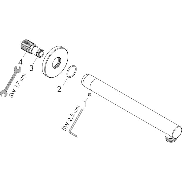 Suihkuputki Hansgrohe 27809000 Vernis Bl 240 Kromi [6550149]
