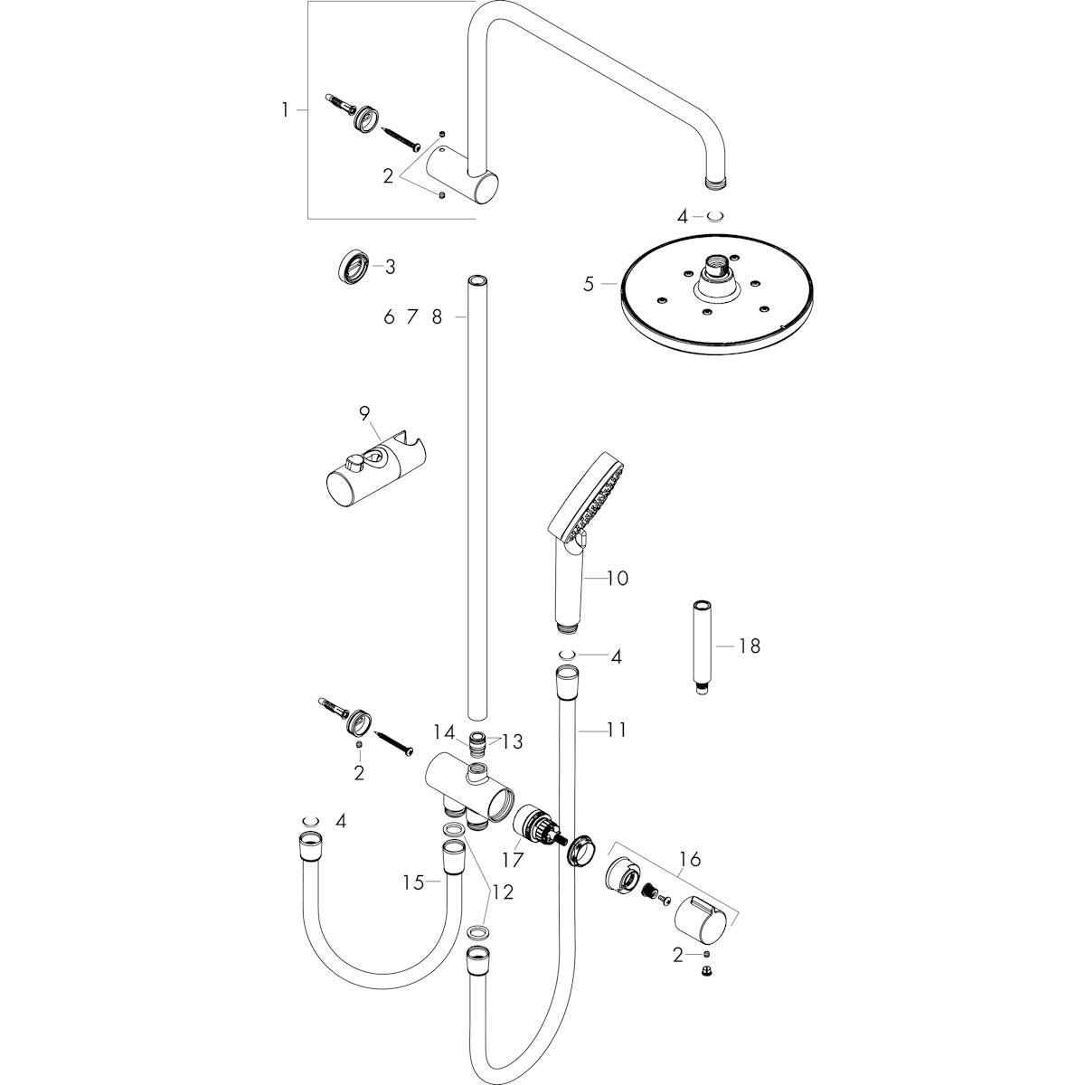 Sadesuihkusetti Hansgrohe 26099670 Vernis Bl Reno Eco Musta [6550114]