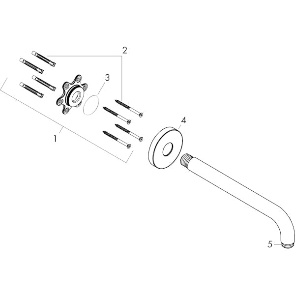Seinäputki Hansgrohe 27413000 Suihkuputki 380Mm/90 [6556013]