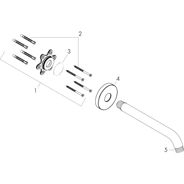 Seinäputki Hansgrohe 27412000 Suihkuputki 230Mm/67 [6556012]