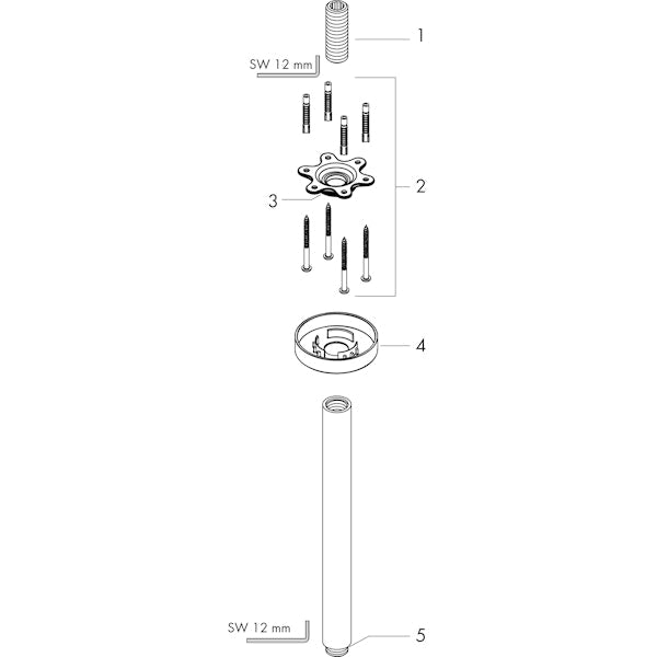 Piiloasennushana Hansgrohe 27389000 Suihkuputki  S 300 [6559743]
