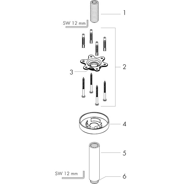Piiloasennushana Hansgrohe 27393000 Suihkuputki S 100 [6559744]