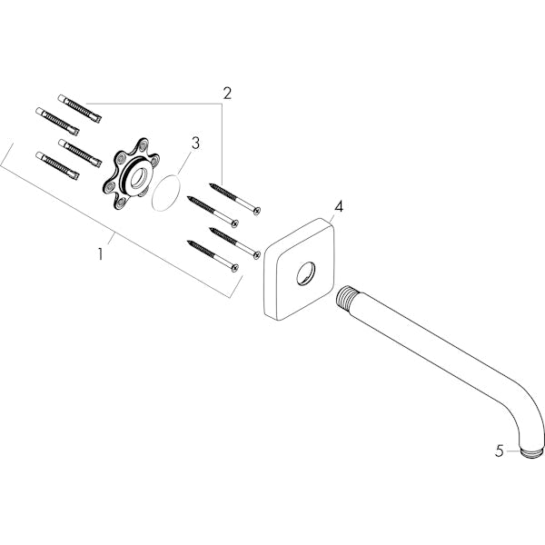 Piiloasennushana Hansgrohe 27446000 Suihkuputki E 389 [6559568]
