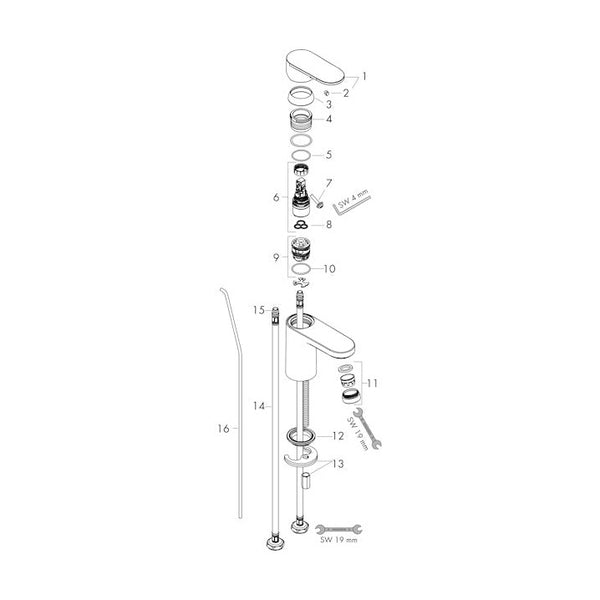 Pesuallashana Hansgrohe 71584670 Vernis Bl 70 Cool Musta [6150876]
