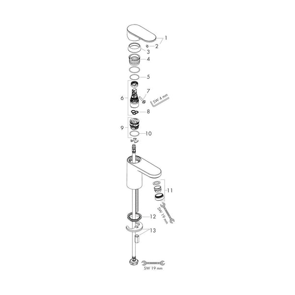 Pesuallashana Hansgrohe 71558000 Vernis Bl 70 Kromi [6150857]