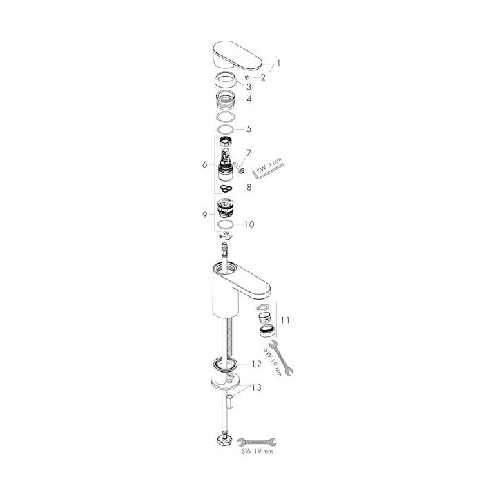 Pesuallashana Hansgrohe 71580670 Vernis Blend 100 Musta [6150872]