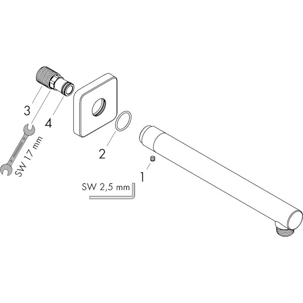 Suihkuputki Hansgrohe 26405670 Vernis Shape 240 Musta [6550138]