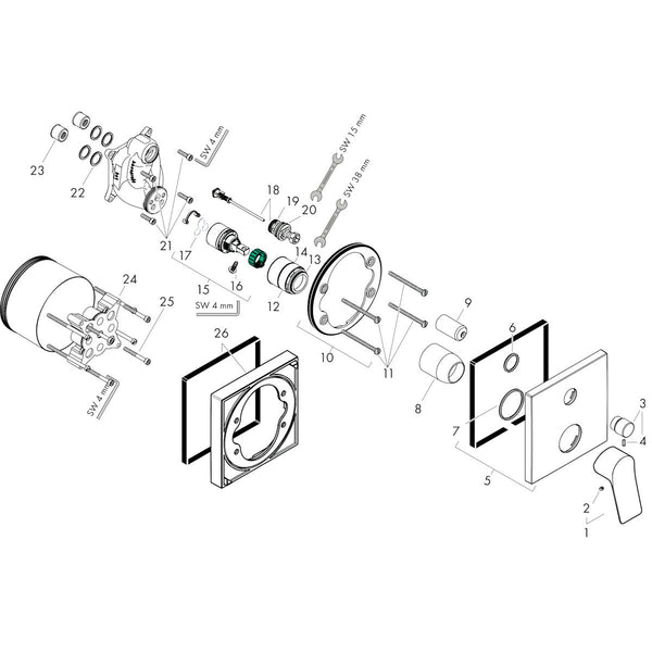 Pintaosa Hansgrohe 75415703 Vivenis Ammehana Valk [6352035]