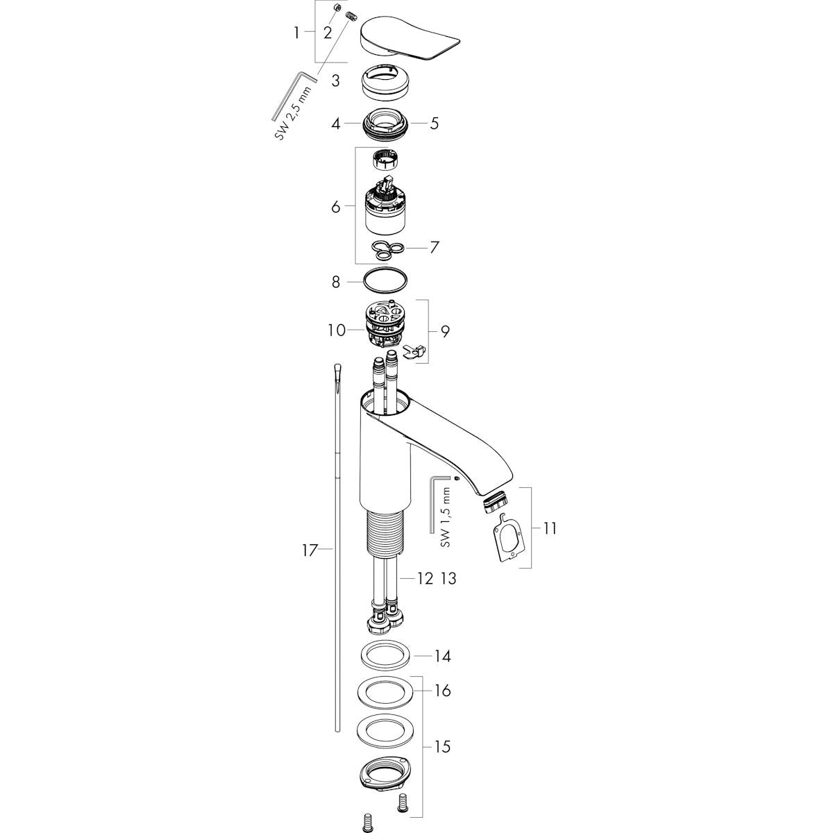 Pesuallashana Hansgrohe 75040670 Vivenis 250 VPV musta [6150902]