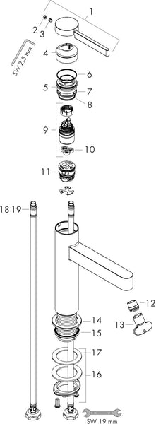 Pesuallashana Hansgrohe 76070700 Finoris 260 Push Valk [6151031]