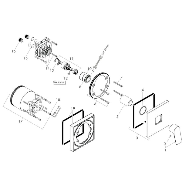 Pintaosa Hansgrohe 75615703 Vivenis Suihkuh Valk [6352036]