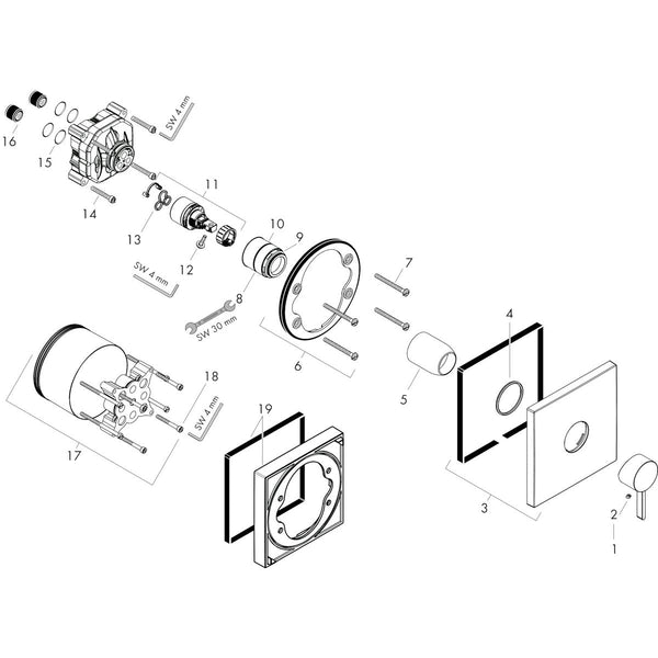 Pintaosa Hansgrohe 76615703 Finoris Suihku Valk [6352038]
