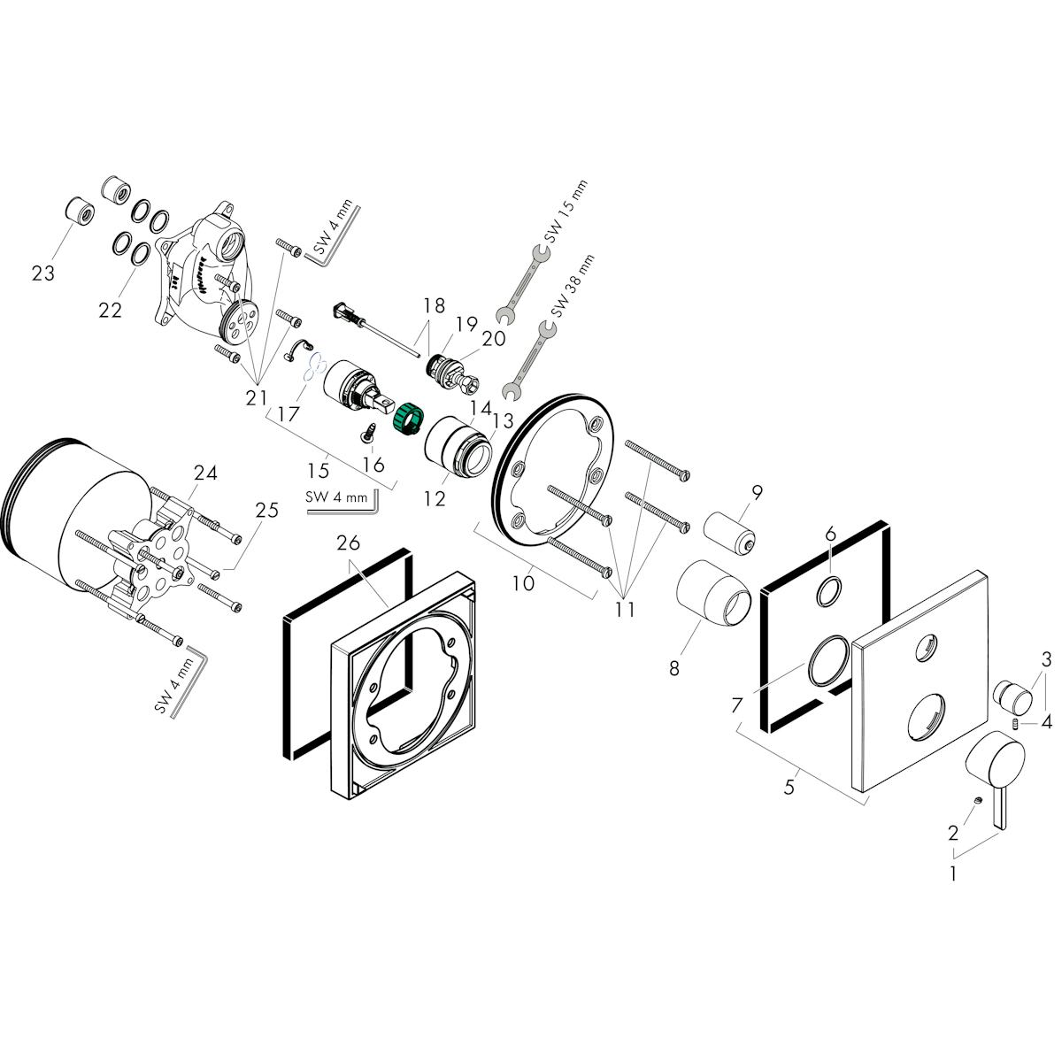 Pintaosa Hansgrohe 76415703 Finoris Ammehan Valk [6352037]