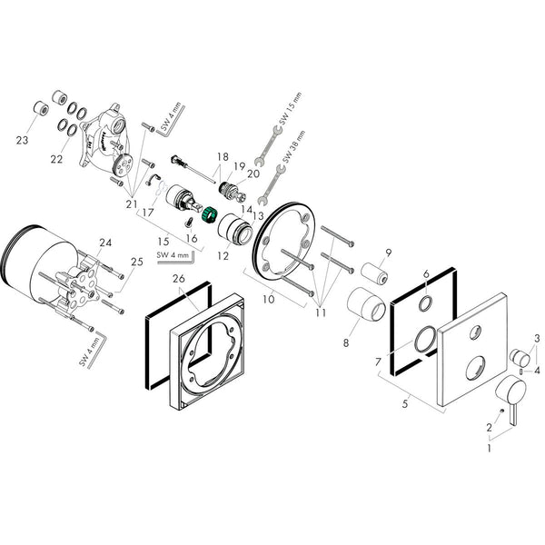 Pintaosa Hansgrohe 76415703 Finoris Ammehan Valk [6352037]