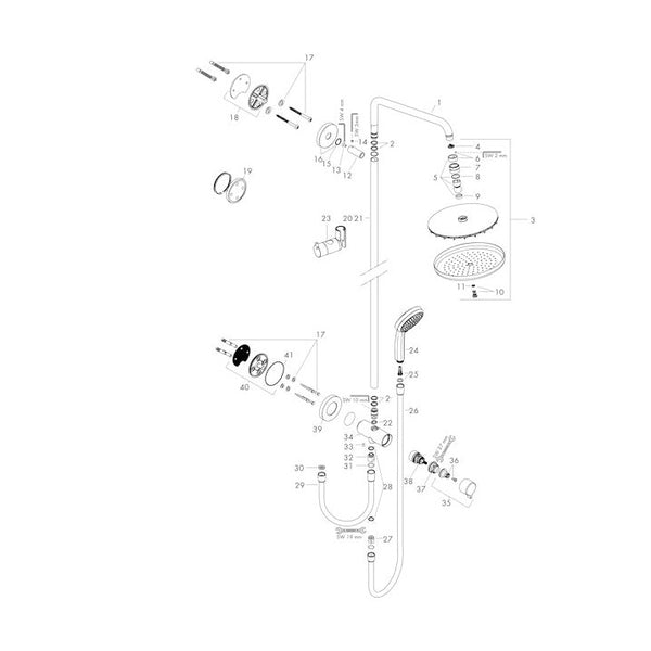 Suihkusetti Hansgrohe 27224000 Croma 220 Showerpipe [6350236]