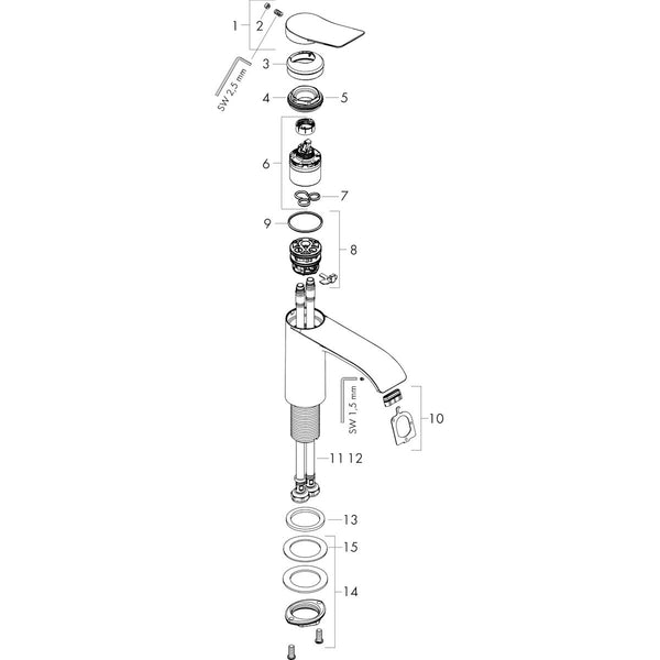 Pesuallashana Hansgrohe 75024700 Vivenis 110 Cool Valk [6151020]