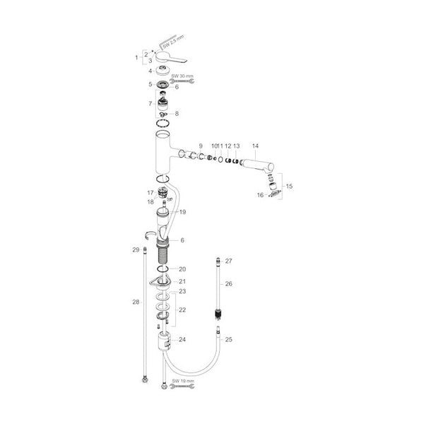 Keittiöhana Hansgrohe 74820670 Zesis 150 2Jet Uv Musta [6250536]