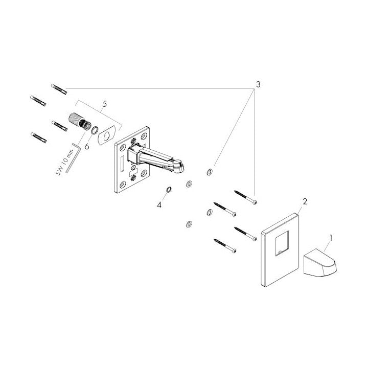 Piiloas,Seinäliitin Hg 24149000 Pulsify 260 Kromi [6550086]