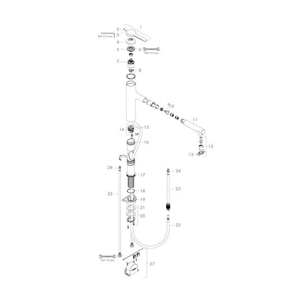 Keittiöhana Hansgrohe 74804000 Zesis M33 160 2J Kromi [6250482]