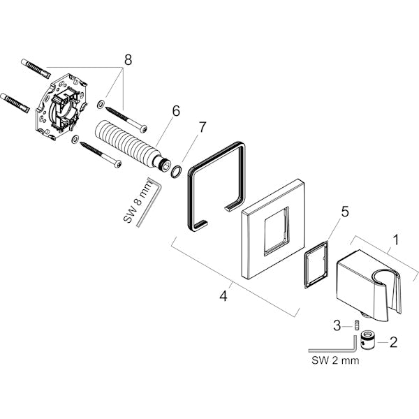 Seinäliitin Hansgrohe 26889340 Fixfit E harjattu Musta kromi [6550285]