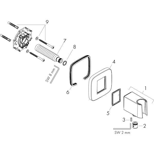 Seinäliitin Hansgrohe 26887000 Fixfit Q Kromi [6550194]