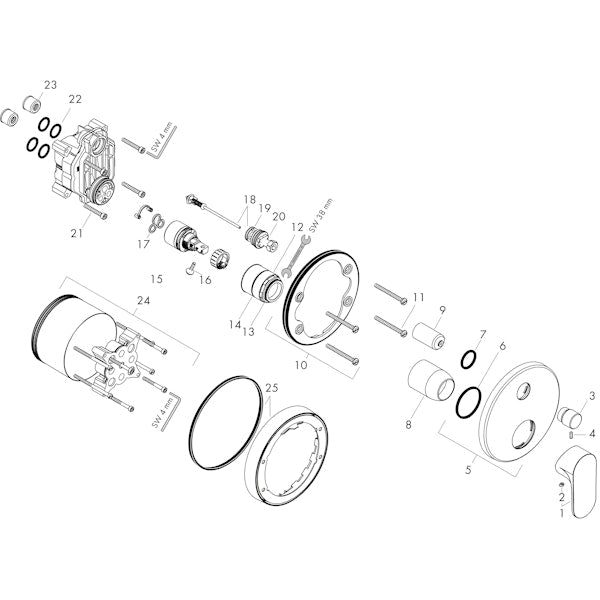 Pintaosa Hansgrohe 72466670 Rebris S Musta [6352028]