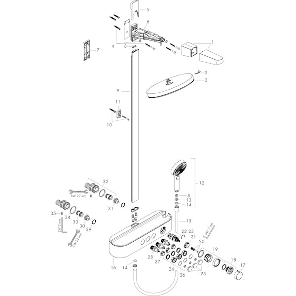 Suihkujärjestelmä Hansgrohe 24241140 Pulsify Sp 260 Pronssi [6352023]