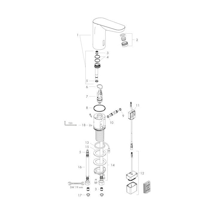 Pesuallashana Hansgrohe 31172000 Focus Elekt, 6V [6150109]