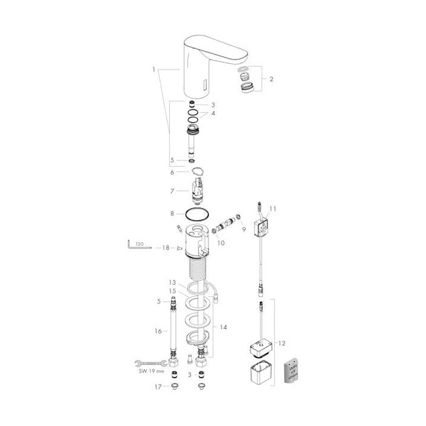 Pesuallashana Hansgrohe 31172000 Focus Elekt, 6V [6150109]