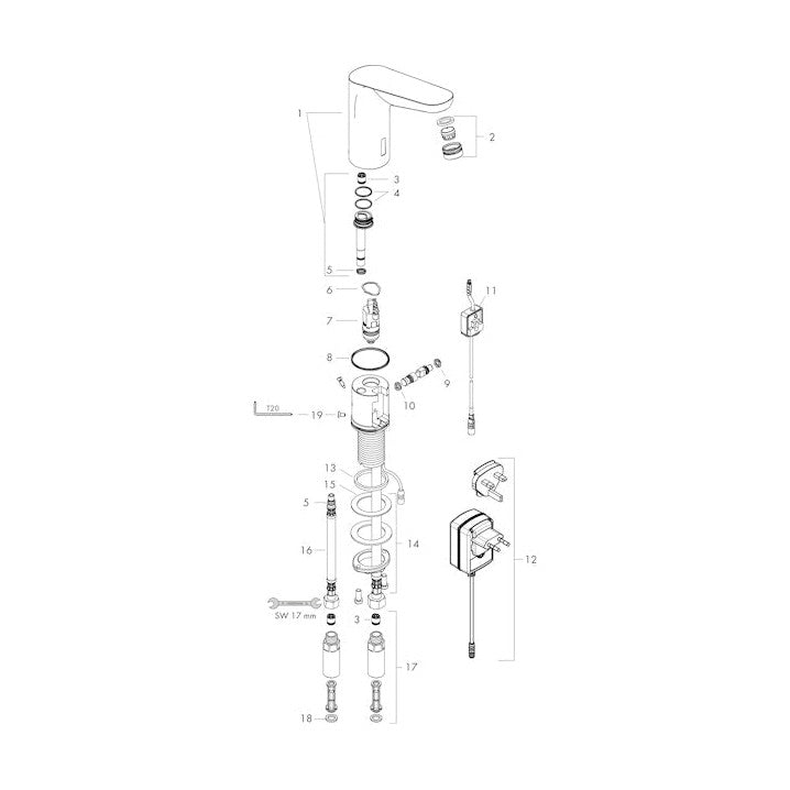 Pesuallashana Hansgrohe 31174000 Focus Elekt, 230V [6150129]