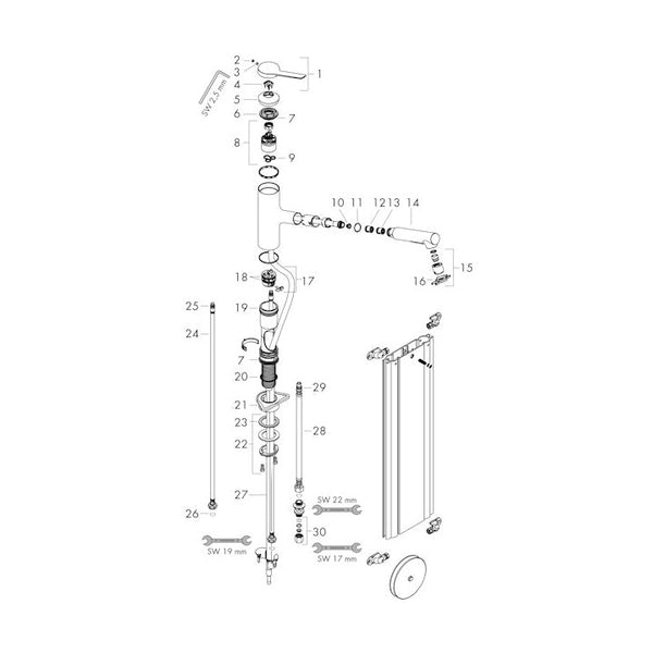 Keittiöhana Hansgrohe 74821670 Zesis 150 Sbox Musta [6250539]