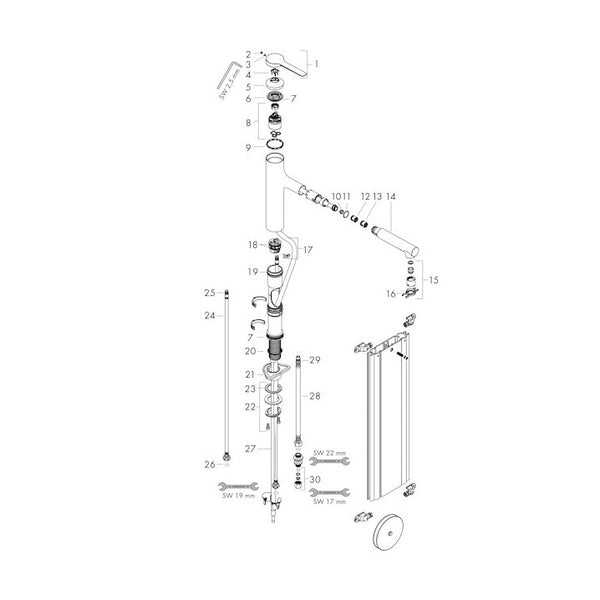 Keittiöhana Hansgrohe 74823670 Zesis 160 Sbox Musta [6250545]