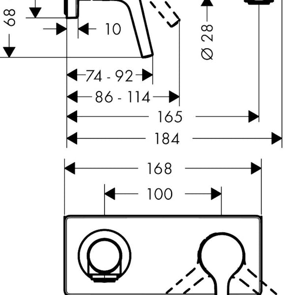 Piiloasennushana Hansgrohe 72110000 Talis S Pesuallas 165 [6150421]