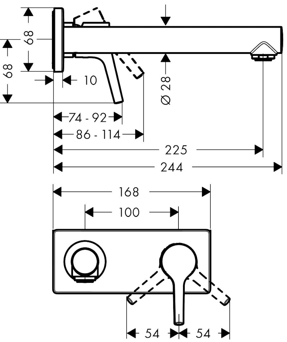 Piiloasennushana Hansgrohe 72111000 Talis S Pesuallas 225 [6150422]