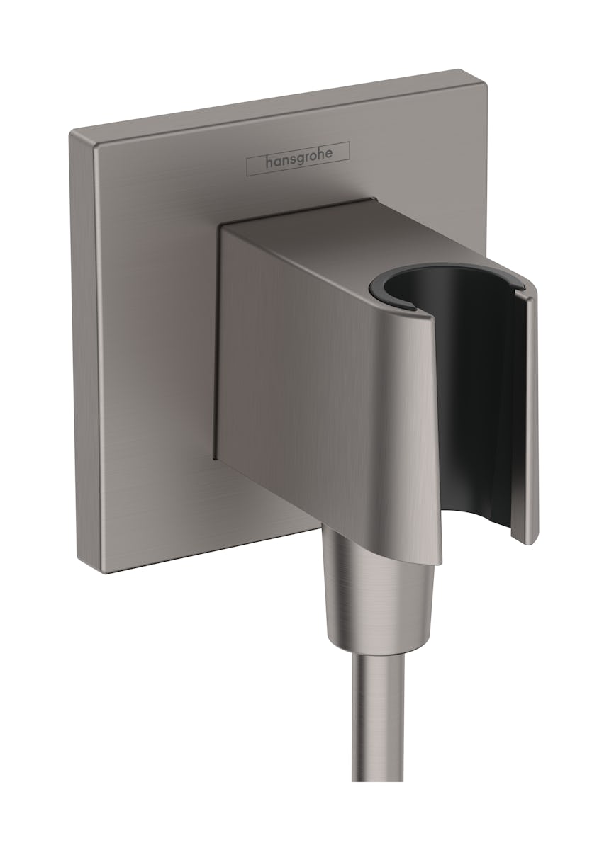 Seinäliitin Hansgrohe 26889340 Fixfit E harjattu Musta kromi [6550285]