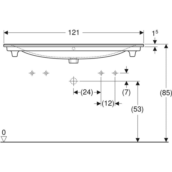 Countertop basin Ido Elegant 1210 2 tap holes 16432 [5611198]