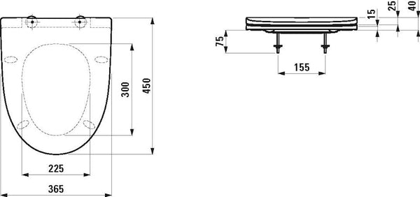 WC-istuinkansi Laufen Kompas SC/QR kova kansi 8.9115.1 [5714301]