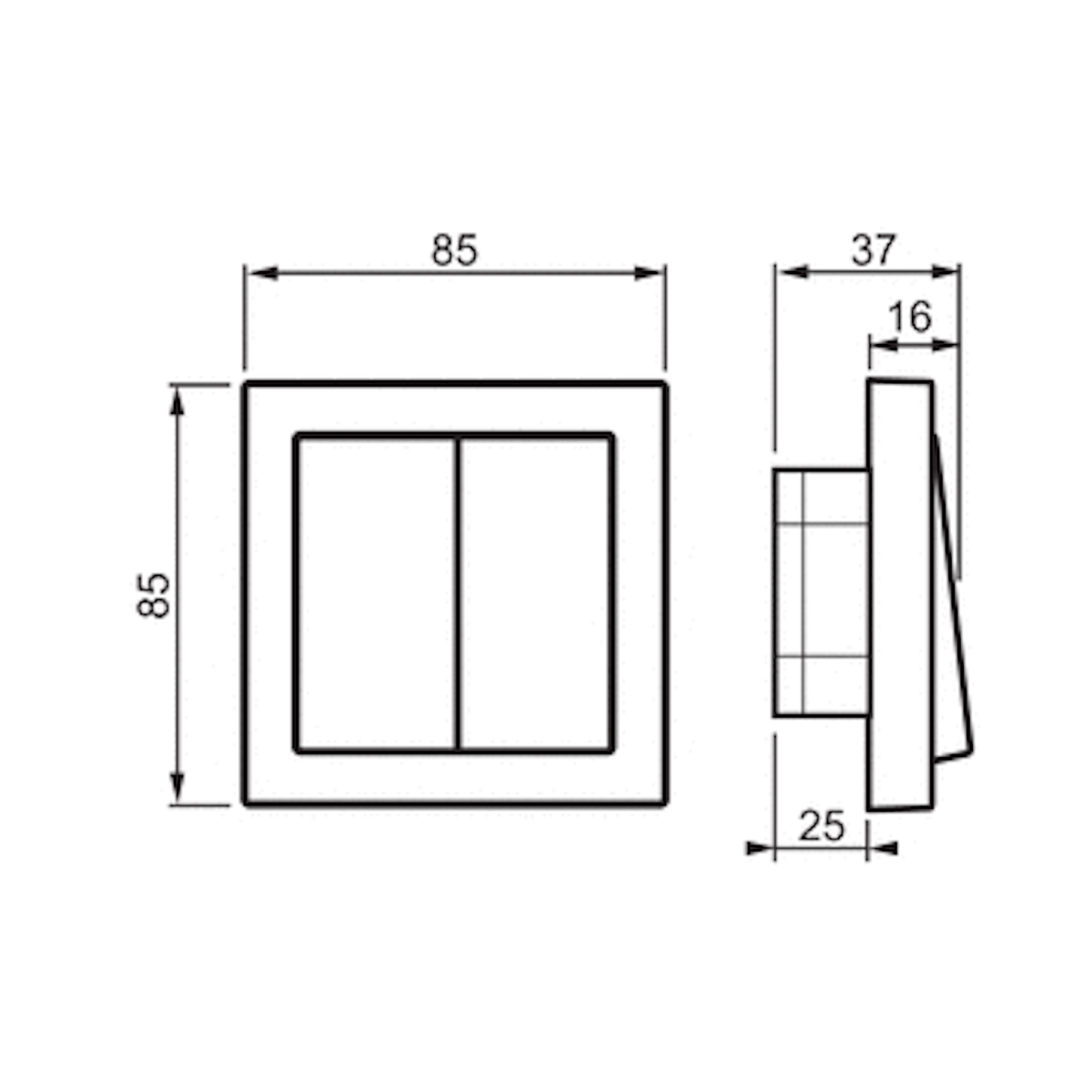 Kytkin Impressivo 5/16Ax/250V/Ip44 Upj 0X Val [2106215]