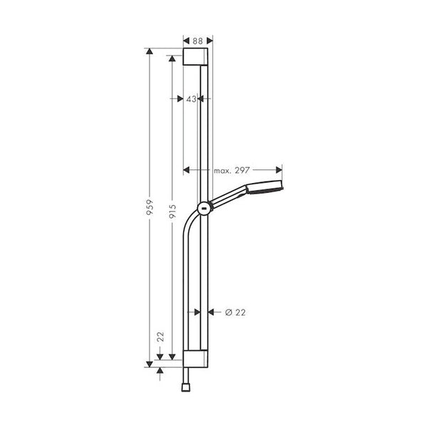 Suihkusetti Hansgrohe 24170670 Pulsify 105 Relax Musta [6550097]