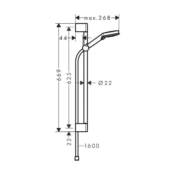 Suihkusetti Hansgrohe 26371000Vernis Bl Vario 650 Kromi [6550163]