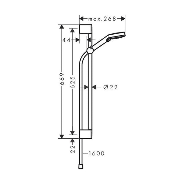 Suihkusetti Hansgrohe 26371000Vernis Bl Vario 650 Kromi [6550163]