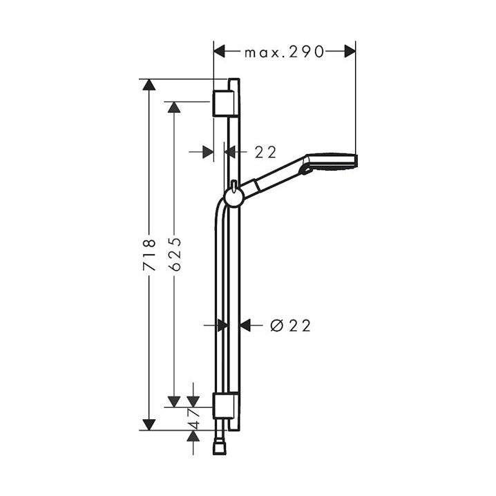 Suihkusetti Hansgrohe 26423670 Vernis Sha Var Eco Musta [6550144]