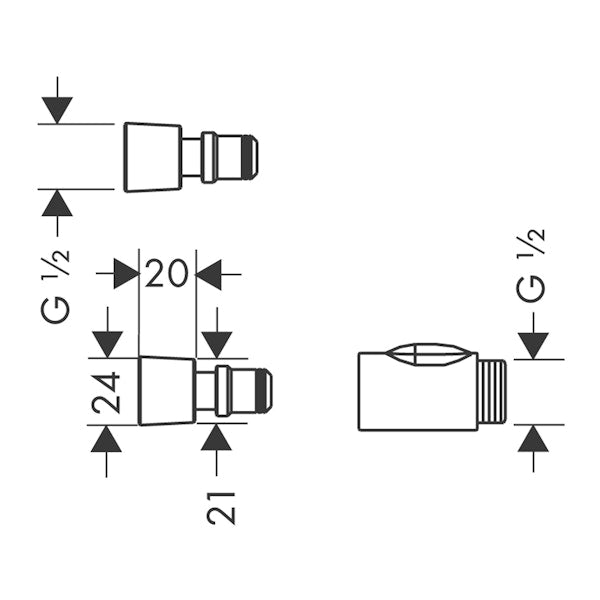 Pikaliitinsetti Hansgrohe 28346000 Käsisuihkuille [6559866]