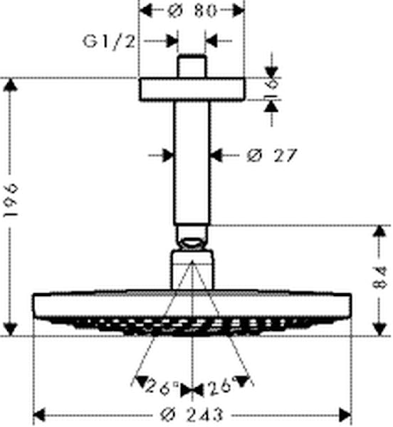 Piiloasennushana Hansgrohe 26469000 Select S Yläsuihku [6559523]