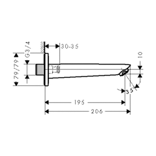 Juoksuputki Hansgrohe Logis 195 Mm [6559527] |